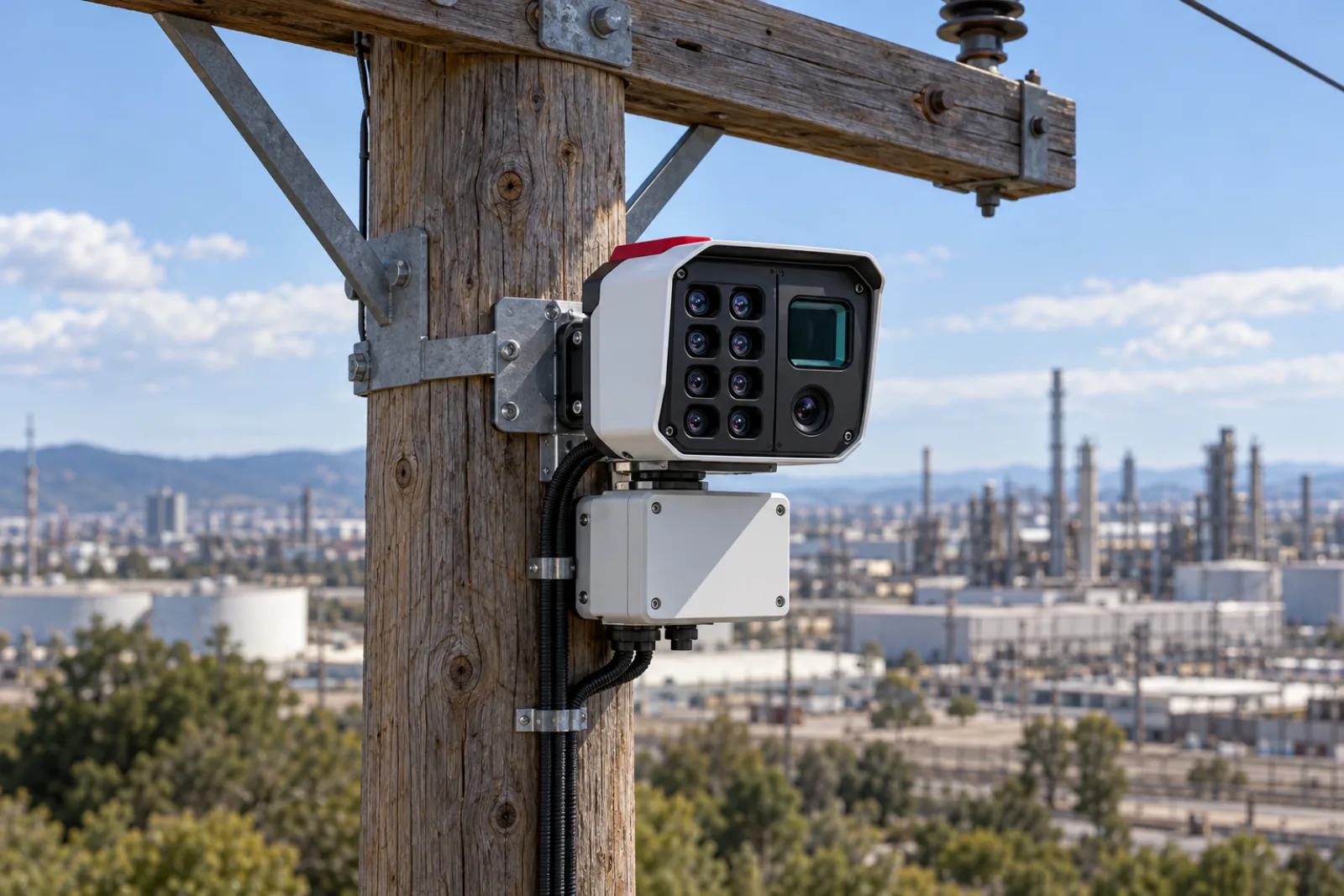 Pole-mounted optical sensing head